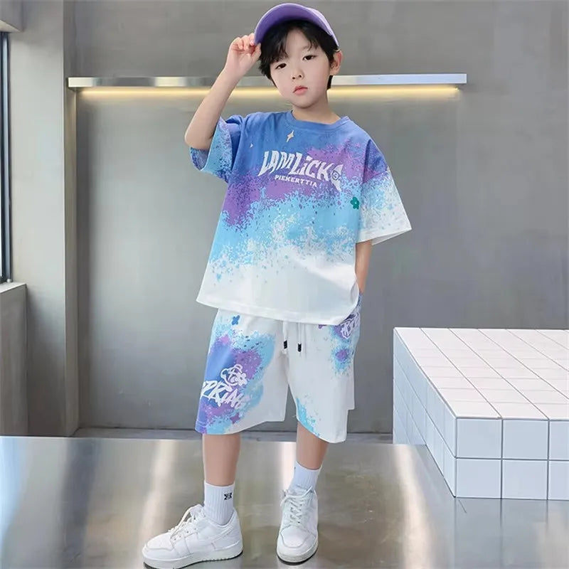 Boys Basketball Sports Suit Summer Outfit 2 Piece Set
