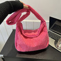 Corduroy Winter Tote Bag for Women Stylish Shoulder Bag