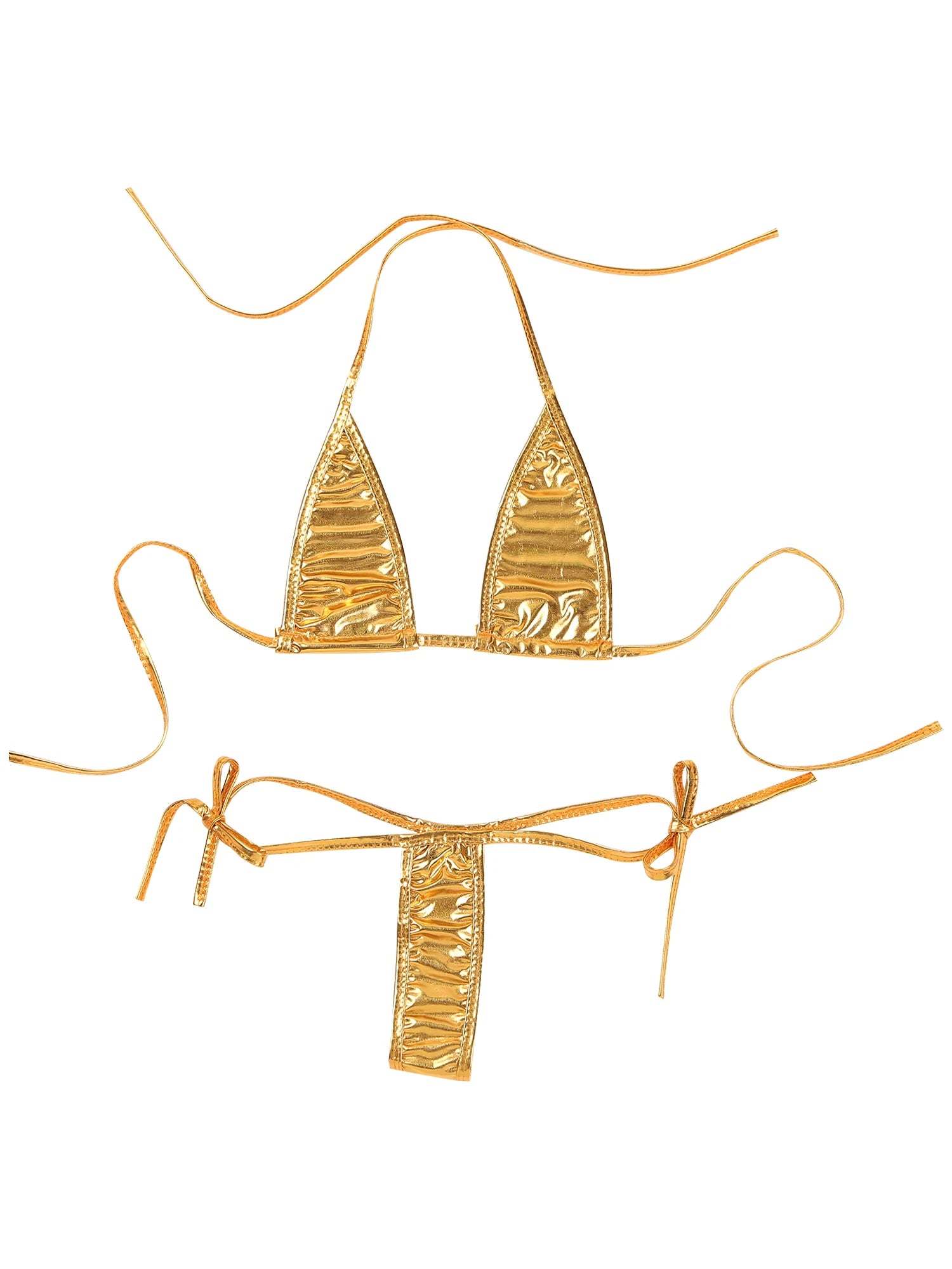 Metallic Shiny Brazilian Micro Bikini Set for Women
