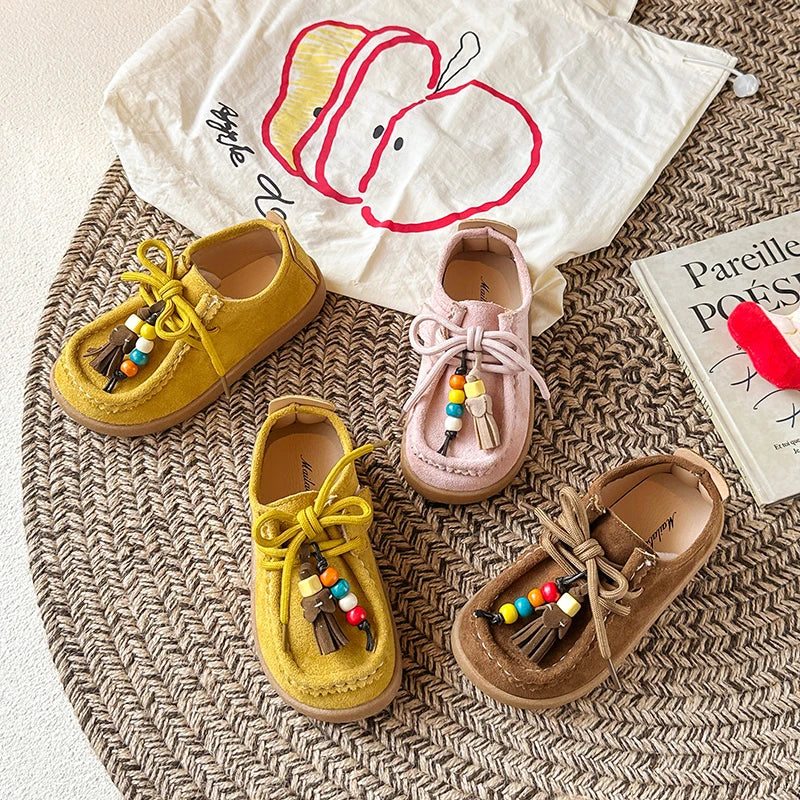 Retro Style Leather Mary Jane Shoes for Girls 3-6Y