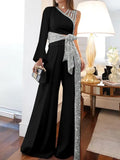 Plus-Size Off-the-Shoulder Sequin Set for Women