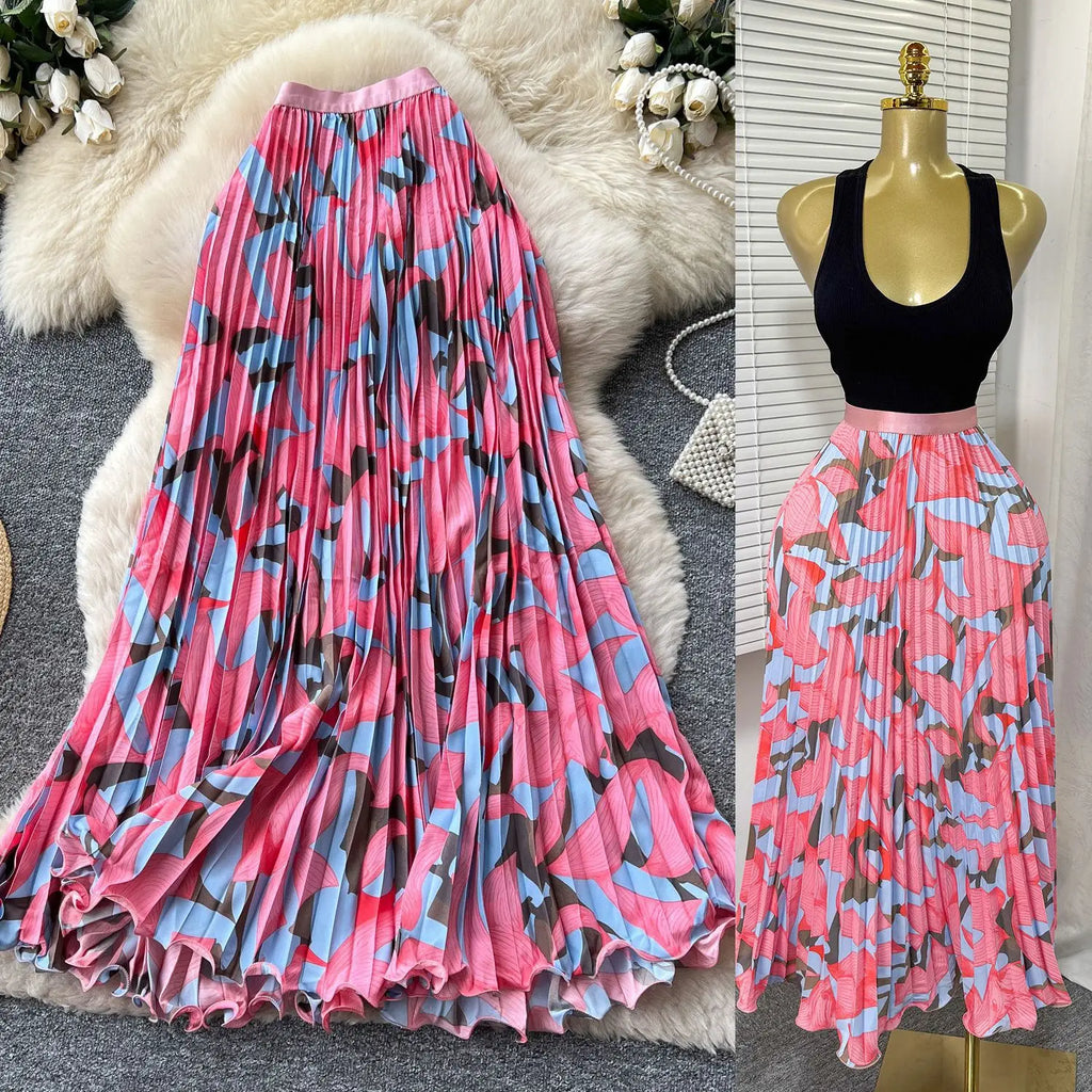 Elegant A-Line Mid Length Skirt for Women in Polyester