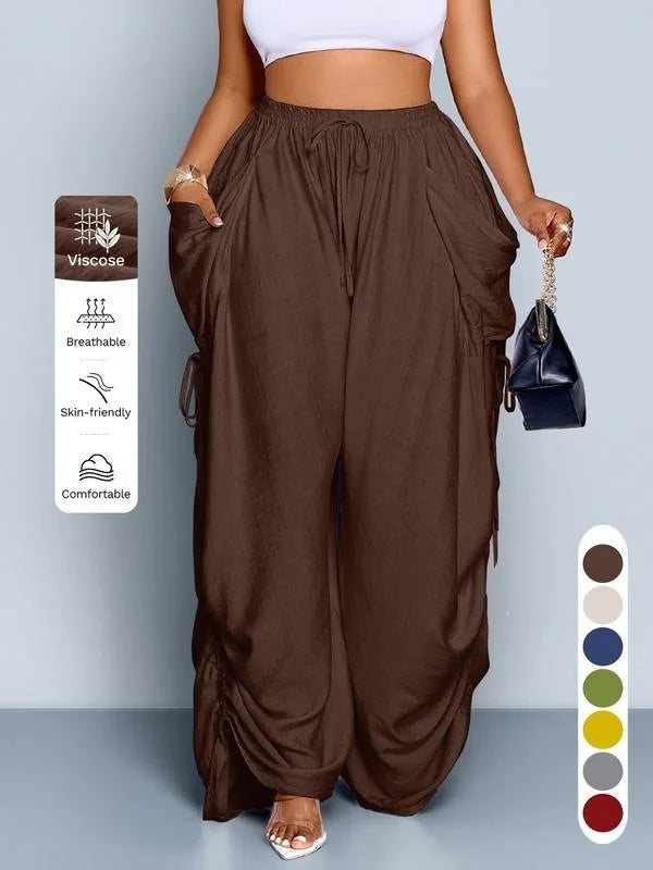 Punk Style High Waisted Wide Leg Pants for Women