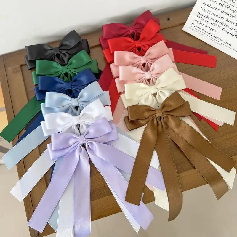 Bow Hairpin Hair Accessory for Girls in Solid Colors