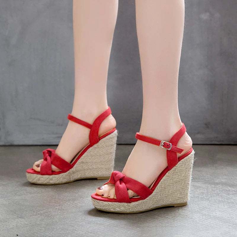Women's Knitted Wedge Sandals in Large Sizes for Summer 2026