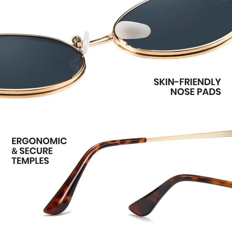 Retro Oval Cat Eye Sunglasses for Women in Alloy Frame