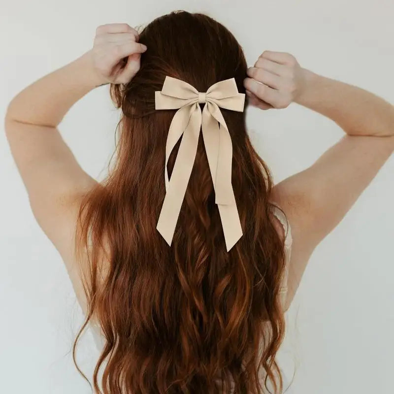 Bow Hairpin Hair Accessory for Girls in Solid Colors
