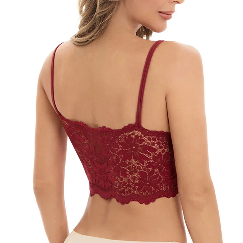 Lace Wireless Bralette for Women - Comfortable Solid Color Design