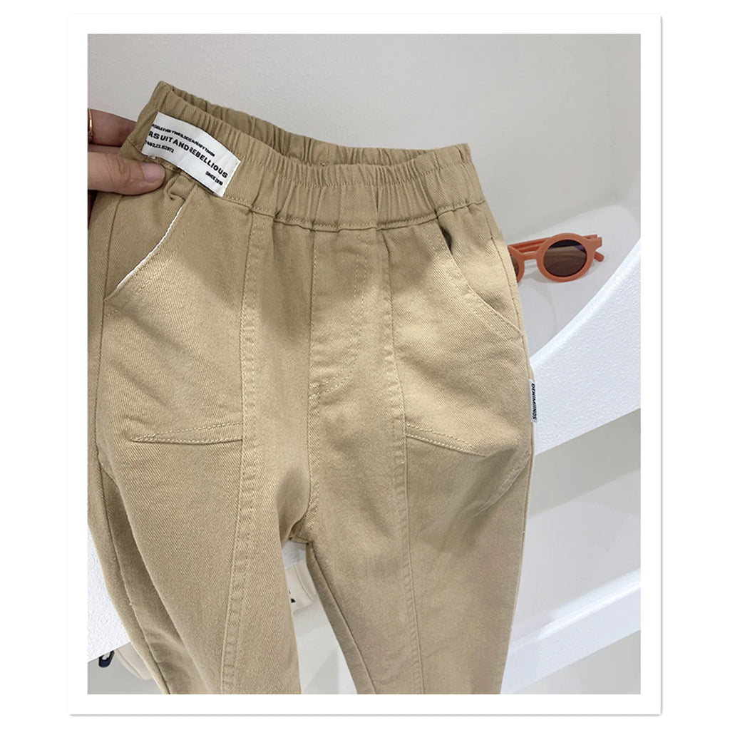 Boys' Casual Cargo Pants for Spring and Autumn Wear
