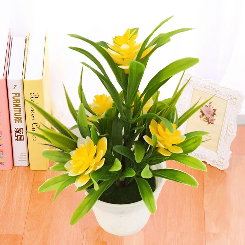 Artificial Plastic Flower Pot for Home and Office Decor