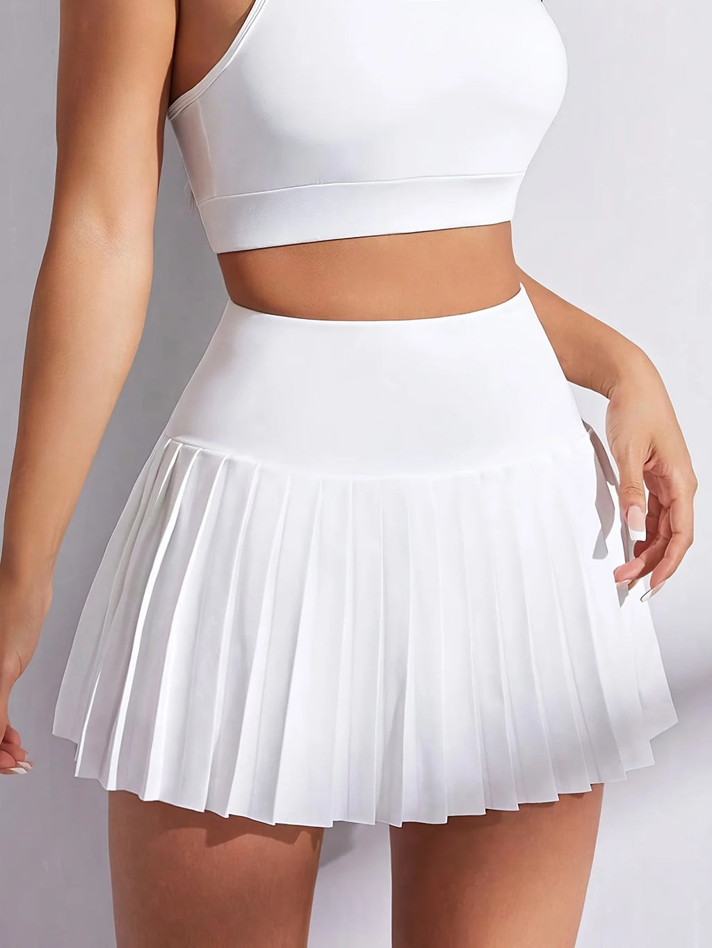 Elegant Women's Sports Skirt with Inner Shorts in Polyester