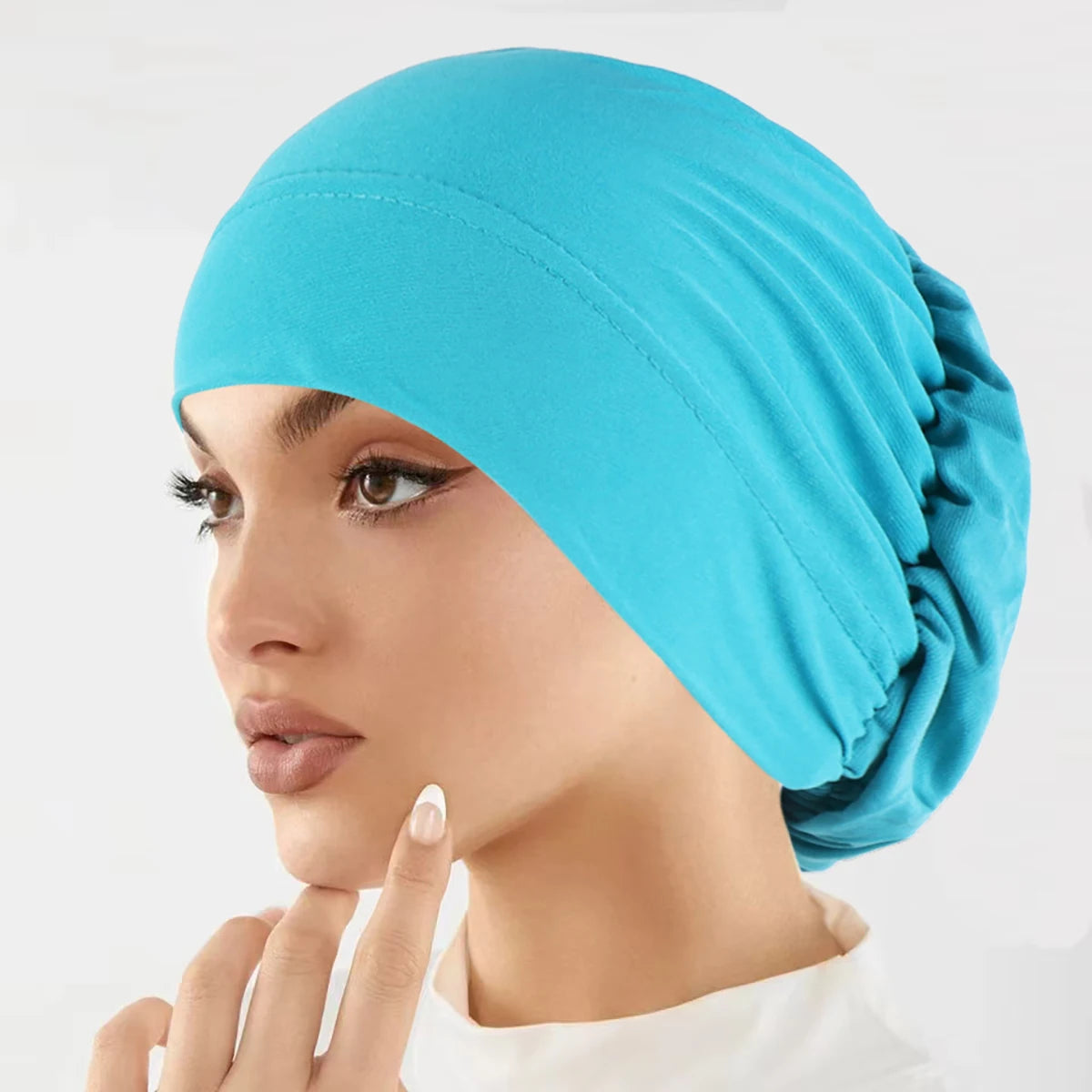Soft Stretch Solid Color Turban Hat for Women and Girls