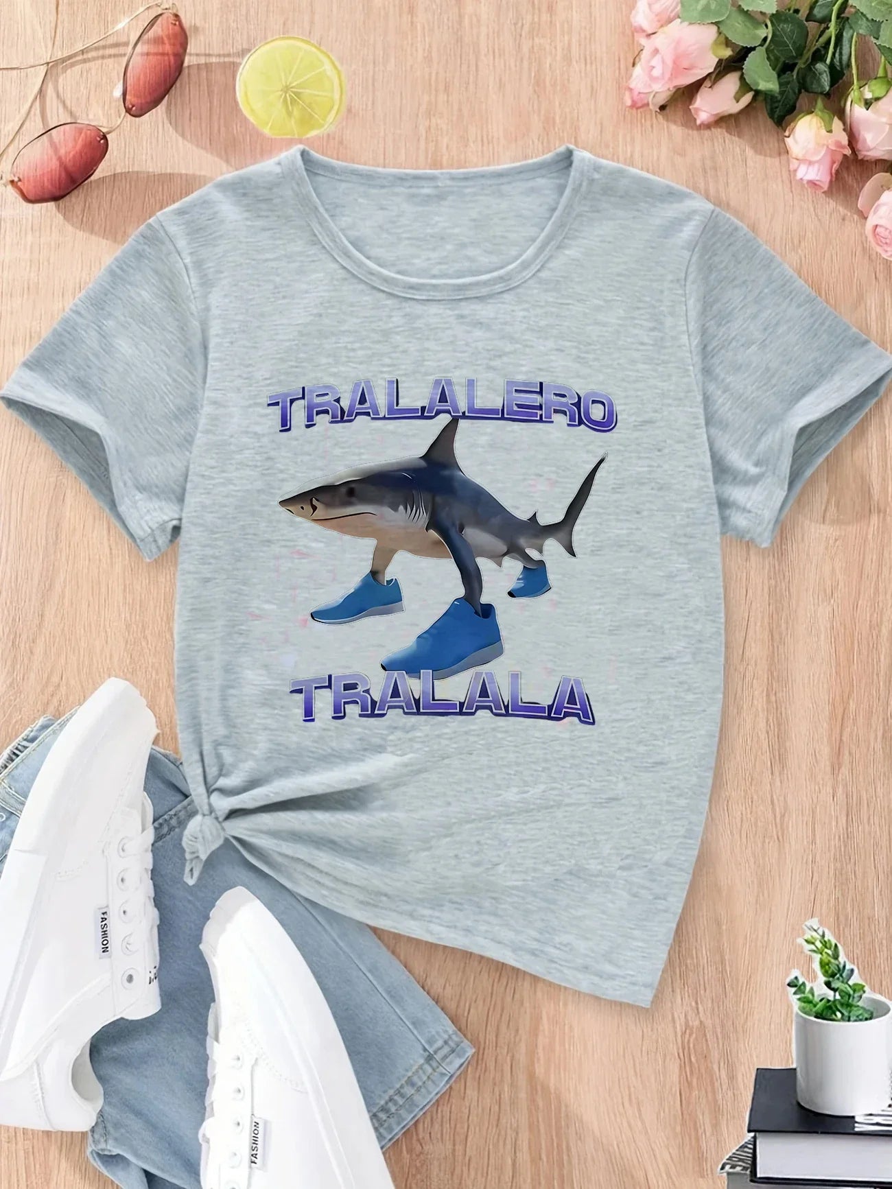 Kawaii Brainrot T-Shirt for Kids with Animal Print