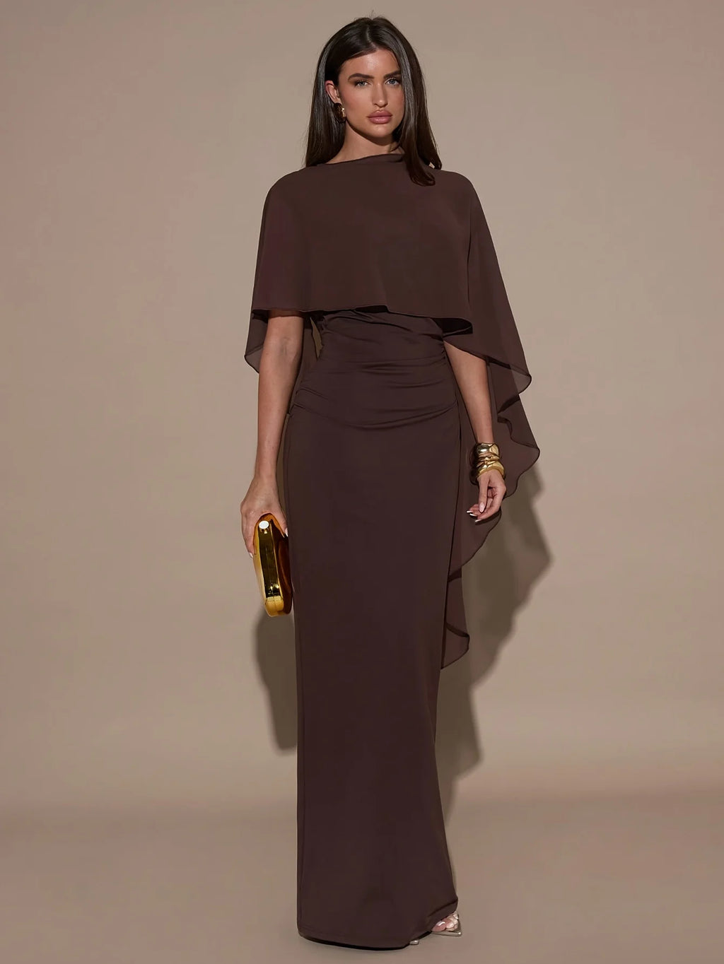 Elegant Ankle-Length Dress for Women in Polyester Blend