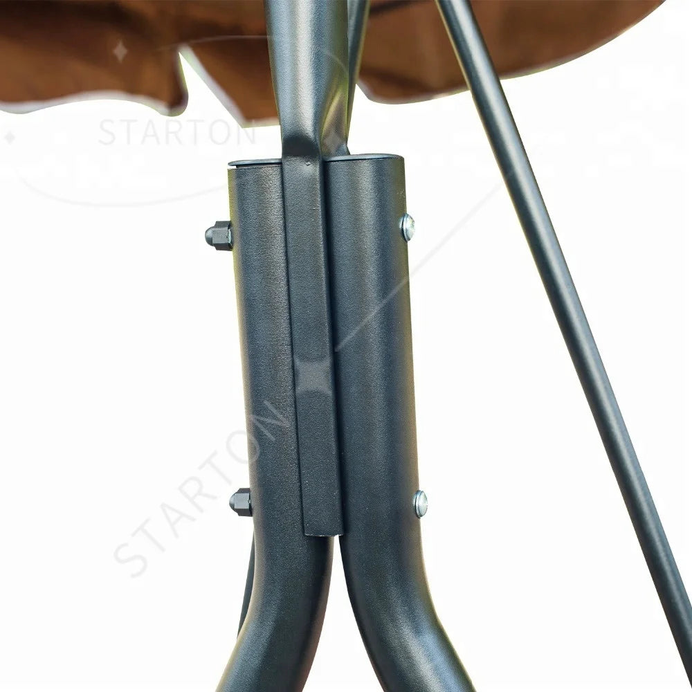 Modern Outdoor 2-Seat Patio Swing with Canopy and Metal Frame