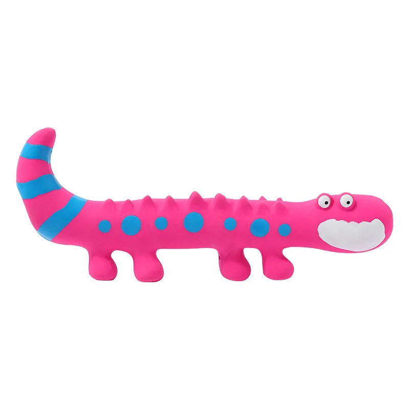 Squeaky Rubber Lizard Dog Chew Toy for Small and Medium Dogs