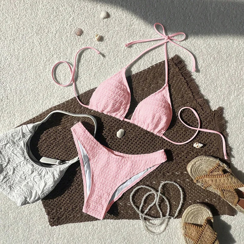 MALEY LifeStyle Women's Bandeau Triangle Bikini Set for Beach