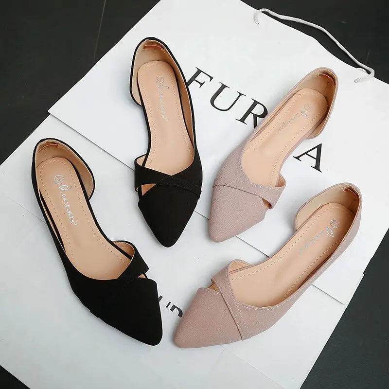 Elegant Pink Slip-On Flats for Women with Pointed Toe Size 39