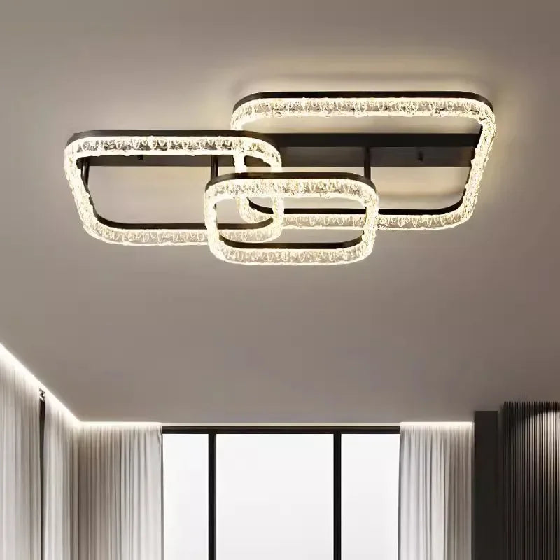 Luxury Black Modern Ceiling Lamp with Remote Control