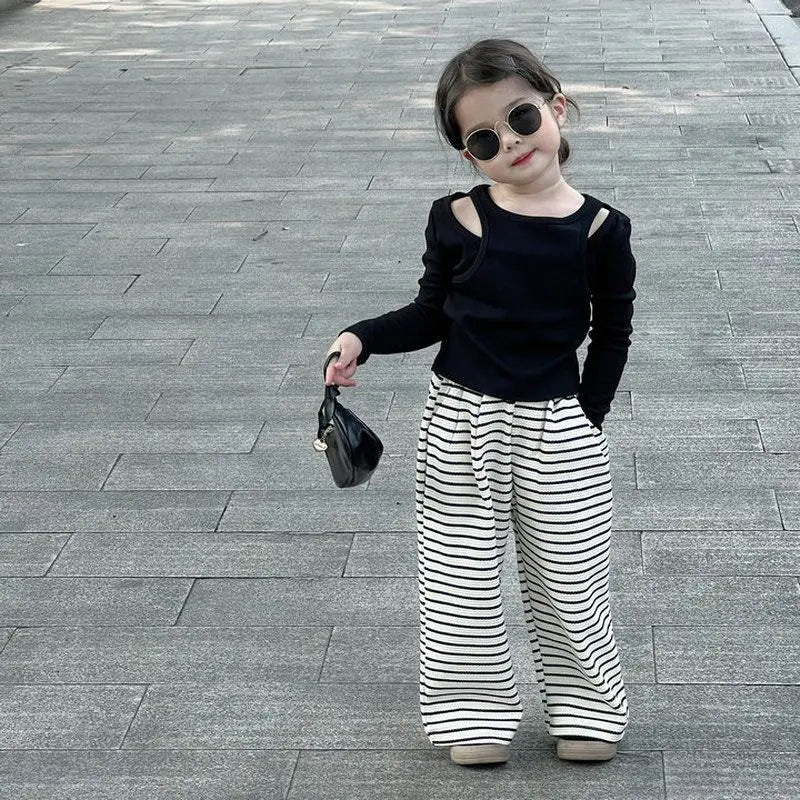 Girls Casual Long Sleeve Cotton Top for Ages 4-6Y Autumn