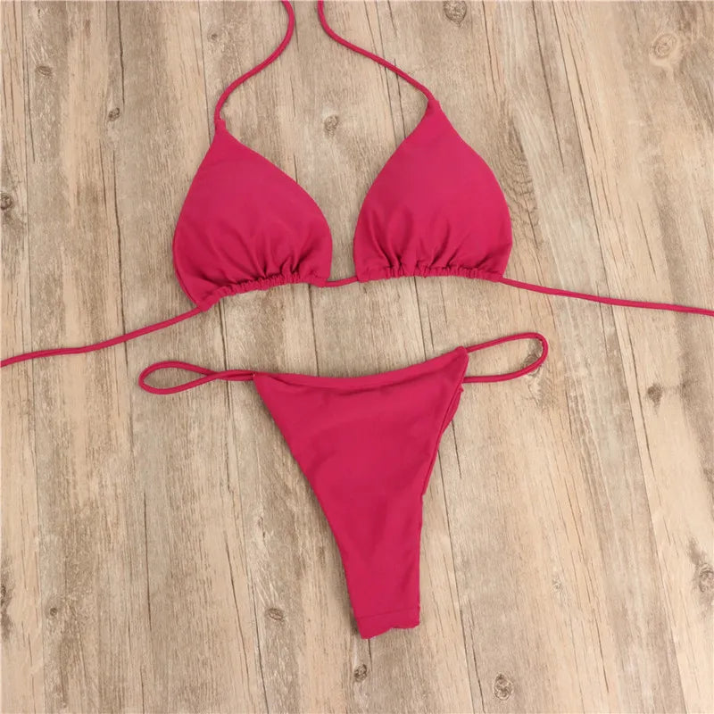 Women's Bandage Style Polyester Bikini Swimsuit