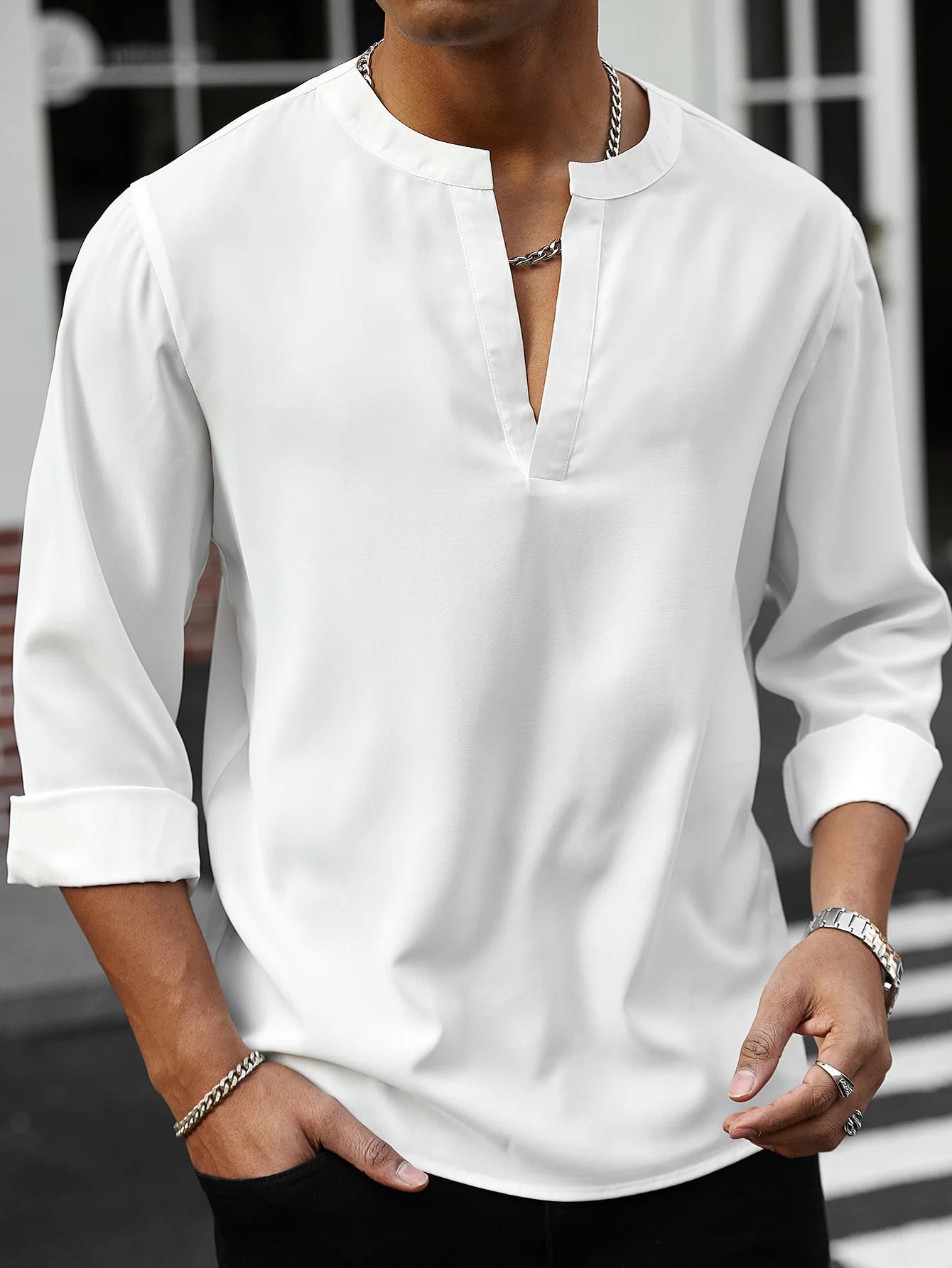 Men's Casual Solid Color New Style Tops Stylish Casual Wear