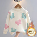 Girls' Knitted Sweater Cute Butterfly Design for Winter