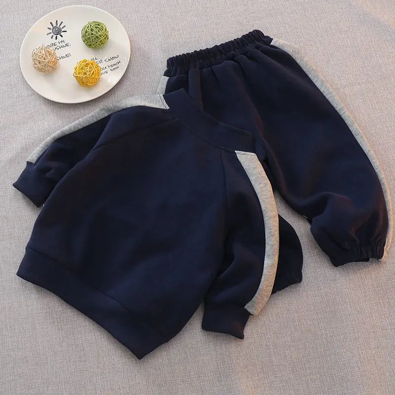 Boys Long Sleeve Turtleneck Sweatshirt Set for Spring Autumn
