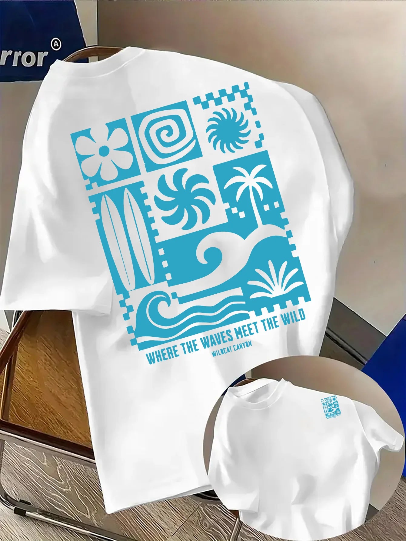 Men's Beach Style Printed T-Shirt in 100% Cotton