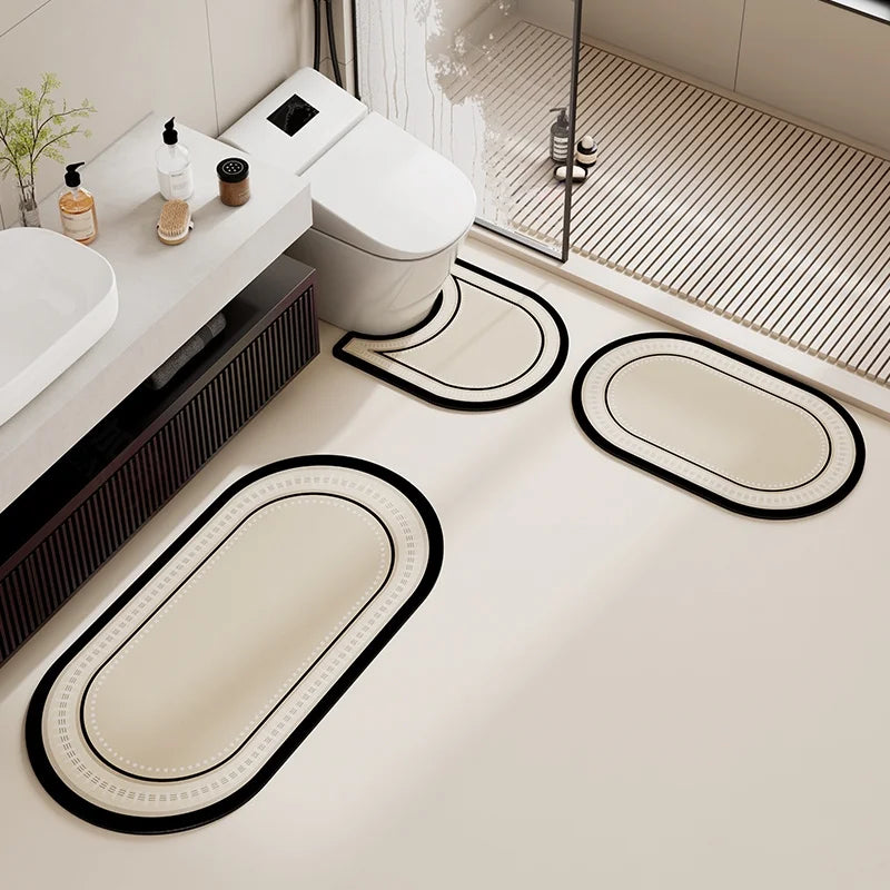 Diatom Mud Bathroom Floor Mat Set - Waterproof and Non-Slip