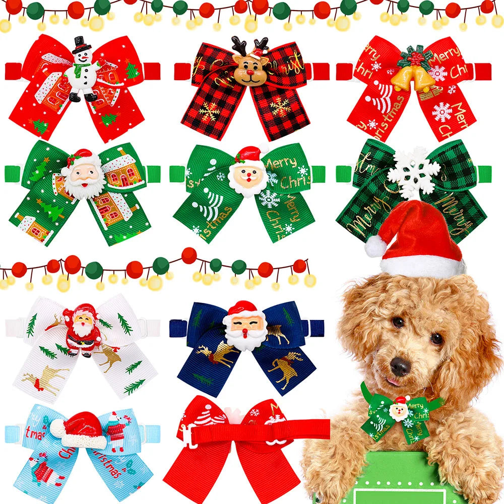 Vibrant Christmas Bow Tie Collection for Stylish Dogs