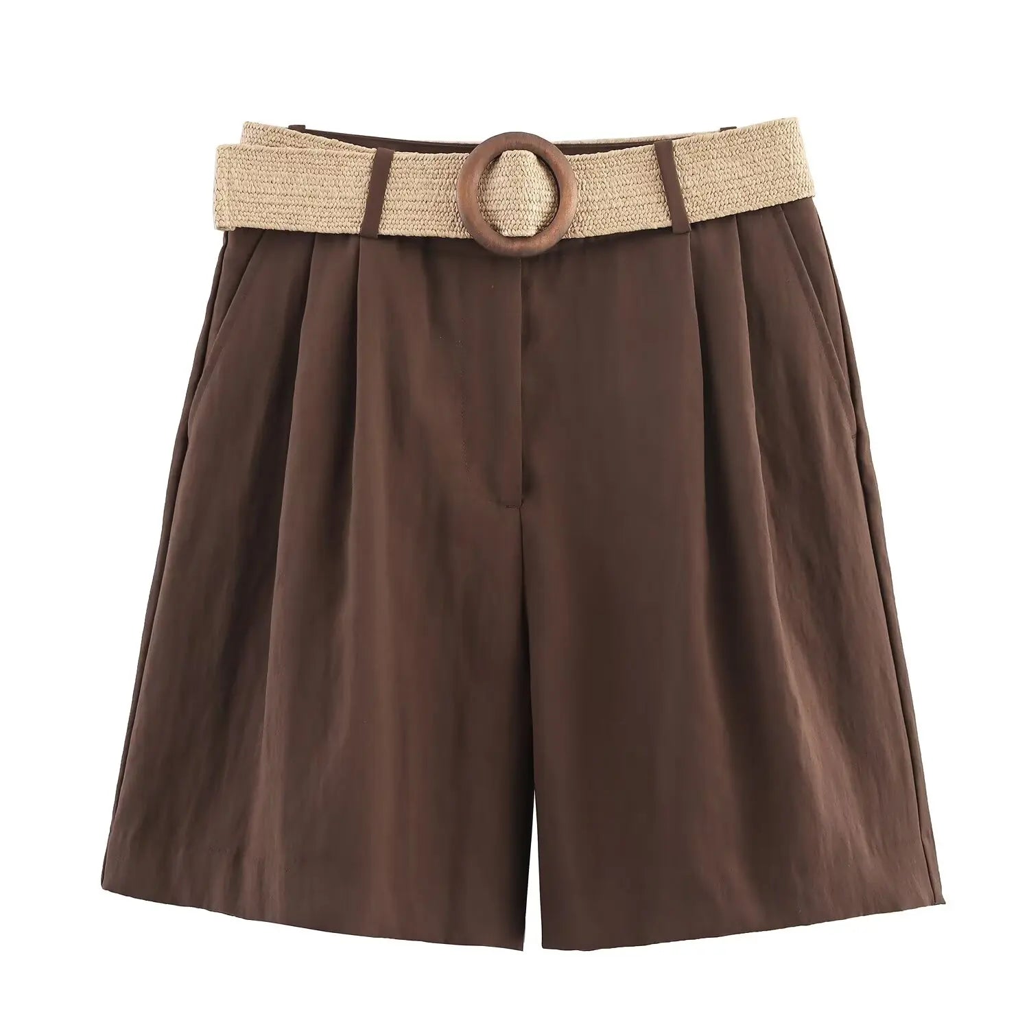 Y2K High Waist Baggy Shorts for Women with Belt