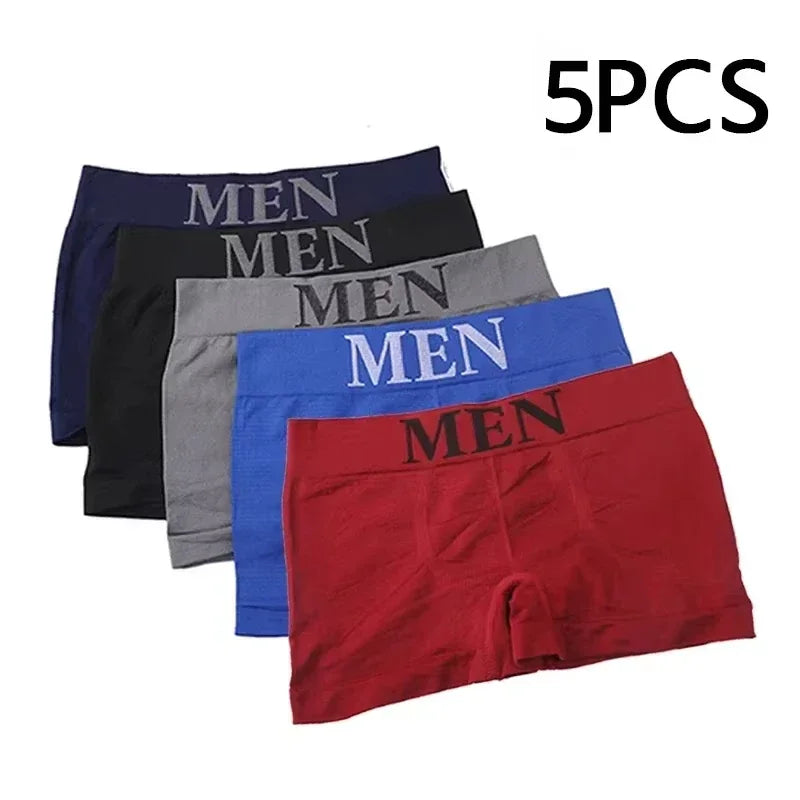 Men's High Elastic Boxer Briefs Soft Cotton Stretch Shorts