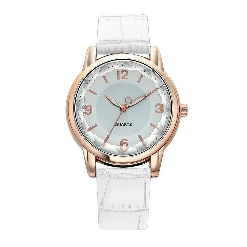Luxury Women's Quartz Leather Watch with Alloy Case