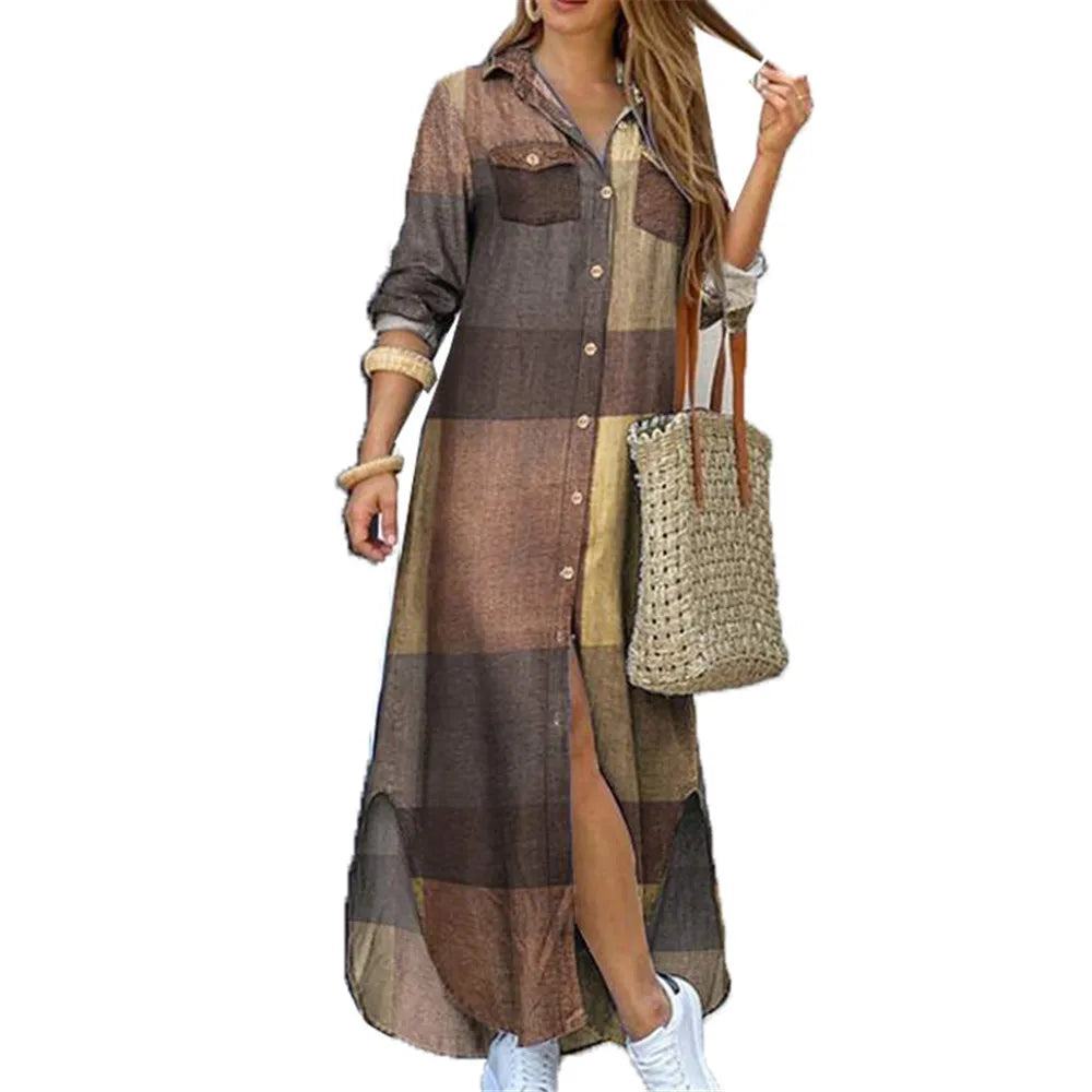 Literary Printing Long Shirt Skirt for Women by MALEY LifeStyle