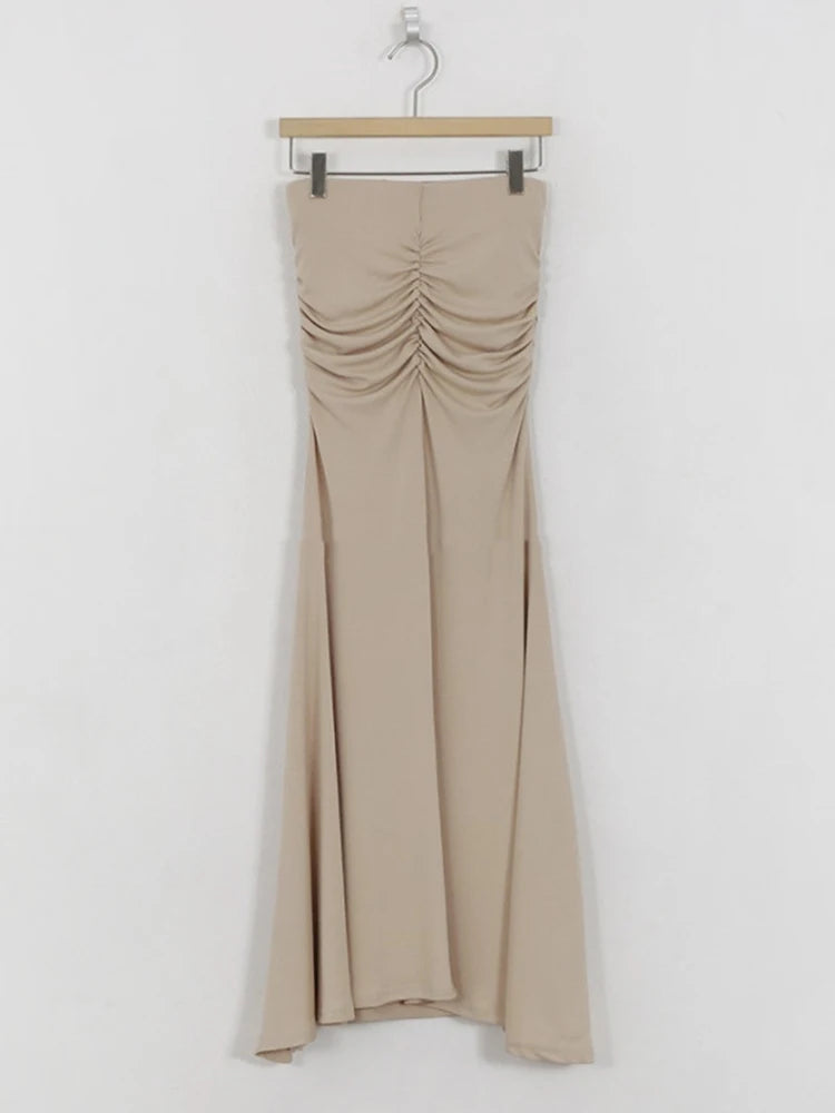 Elegant Pink A-Line Midi Skirt for Women in Satin