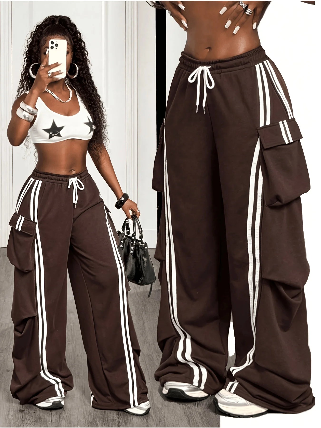 Women's Casual Y2K Style Pants in Jersey Fabric