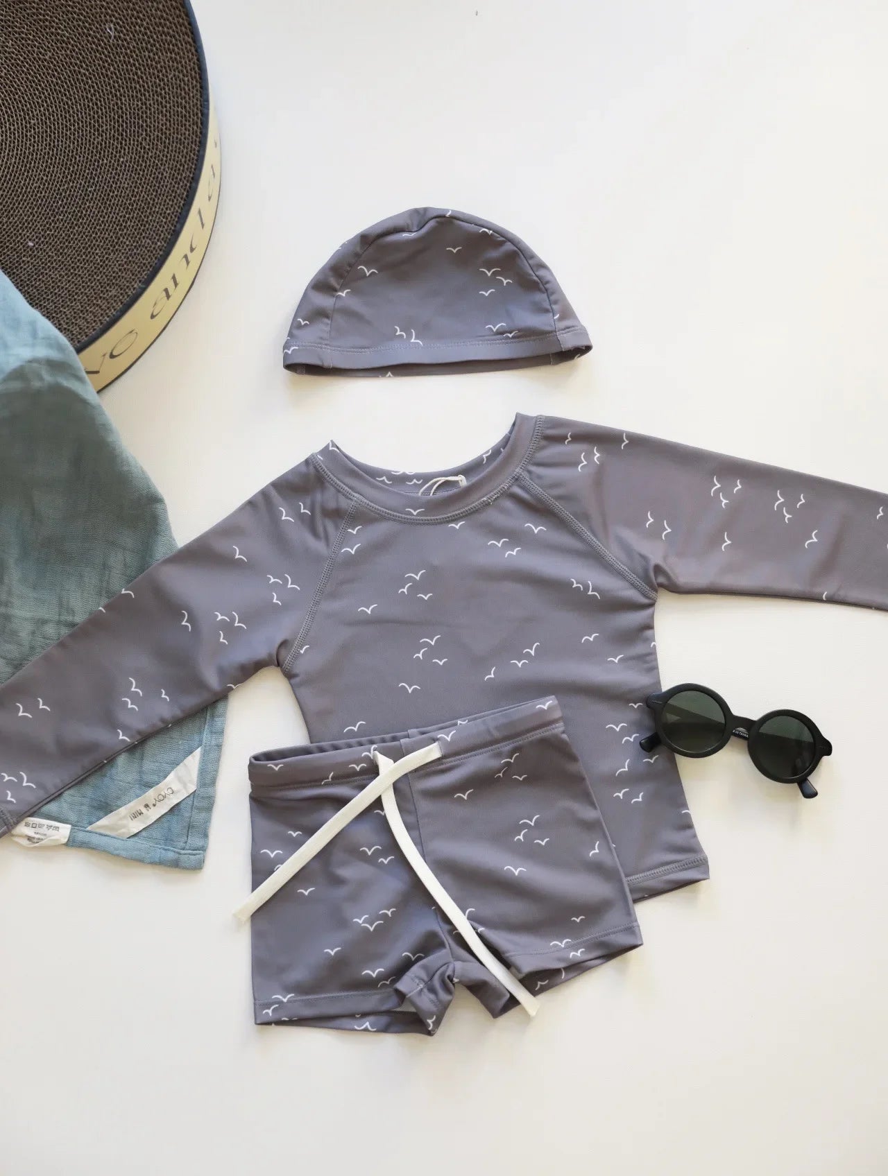 Boys Long Sleeve Swimwear Set for Summer Vacation Beach