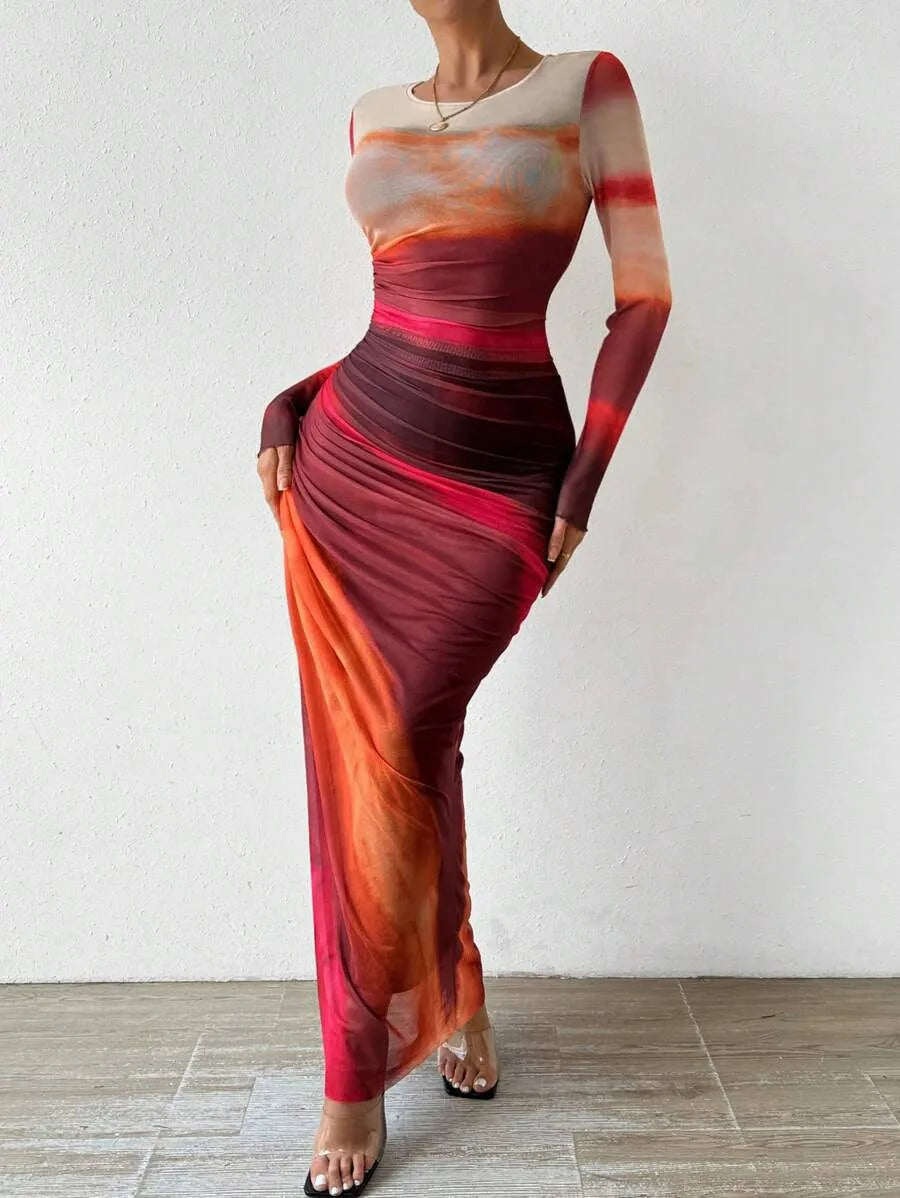 Women's Vintage Halter Maxi Dress in Polyester for Juniors