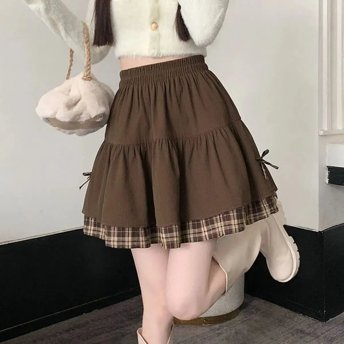 Mini Black Pleated Skirt for Women in Comfortable Polyester