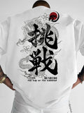 100% Cotton Men's T-shirt Street Style Short-sleeved Top with Dragon Pattern Print Suitable Summer Daily Commuting Casual Wear
