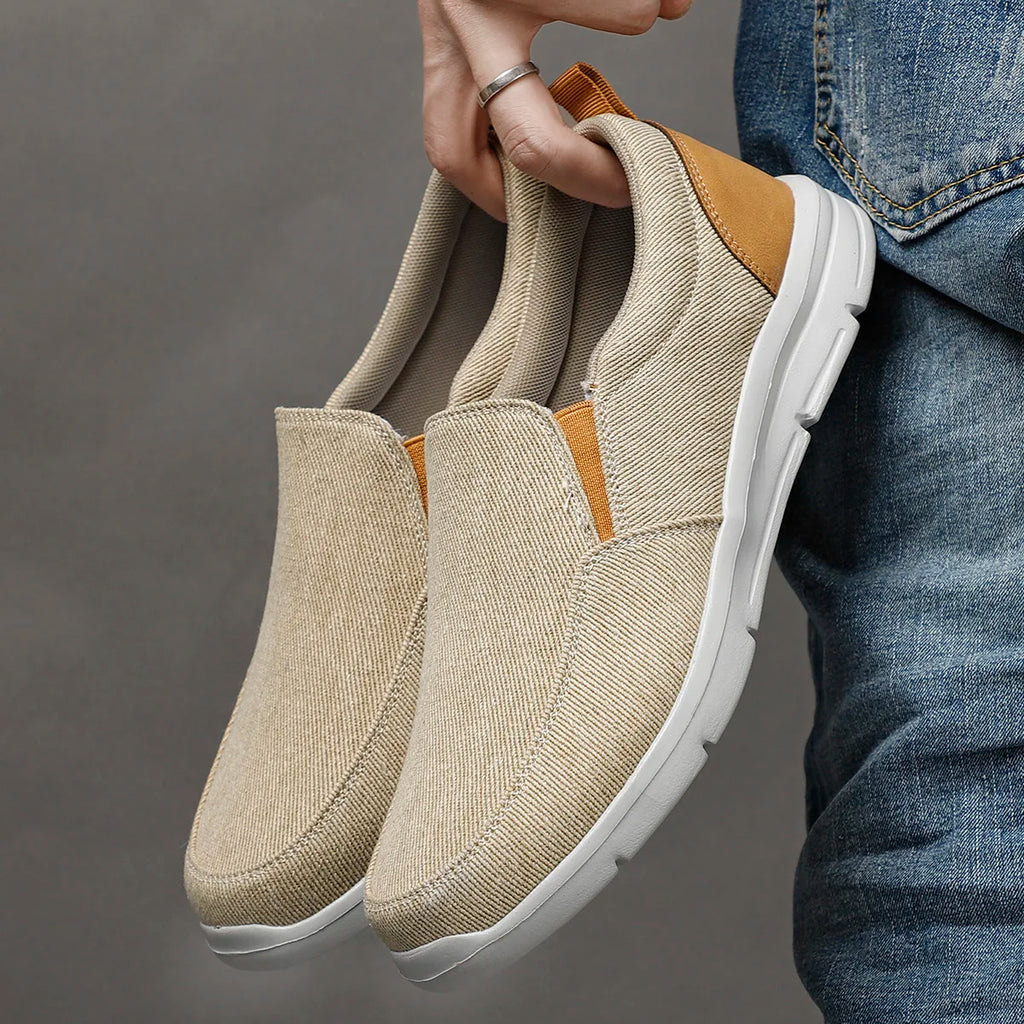 Breathable Canvas Slip-On Loafers for Men by PUAMSS