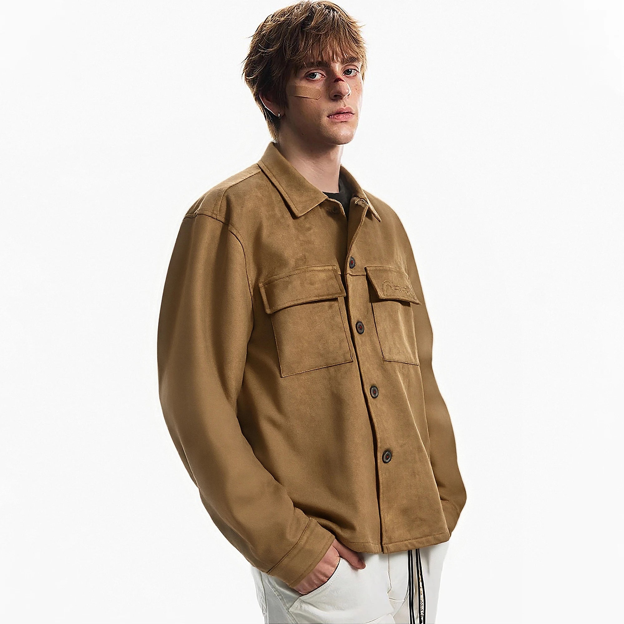 Men's Coat Autumn Winter Fashion Vintage Street Style Button Design Men's Long Sleeved Casual Pocket Design Men's Classic Jacket