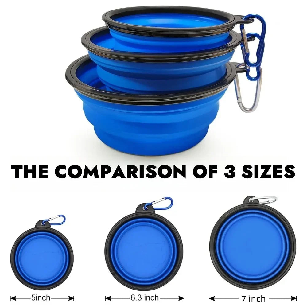 Collapsible Silicone Pet Travel Bowl for Food and Water