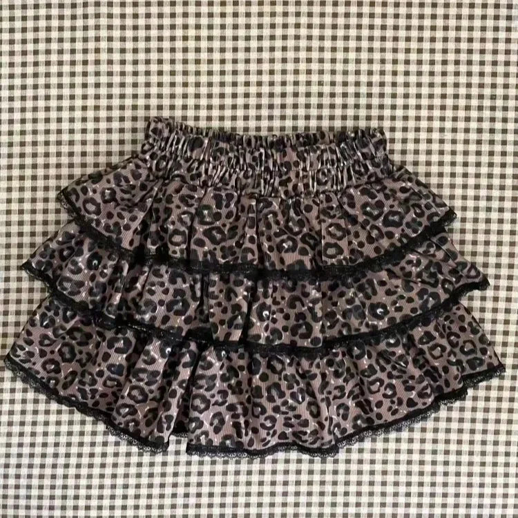 Japanese Y2k Ruffled Plaid Skirt for Women in Casual Style