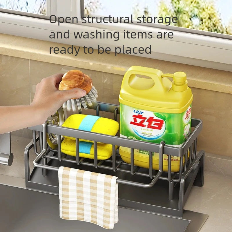 ABS Kitchen Spice Storage Shelf with Drainage Rack Organizer
