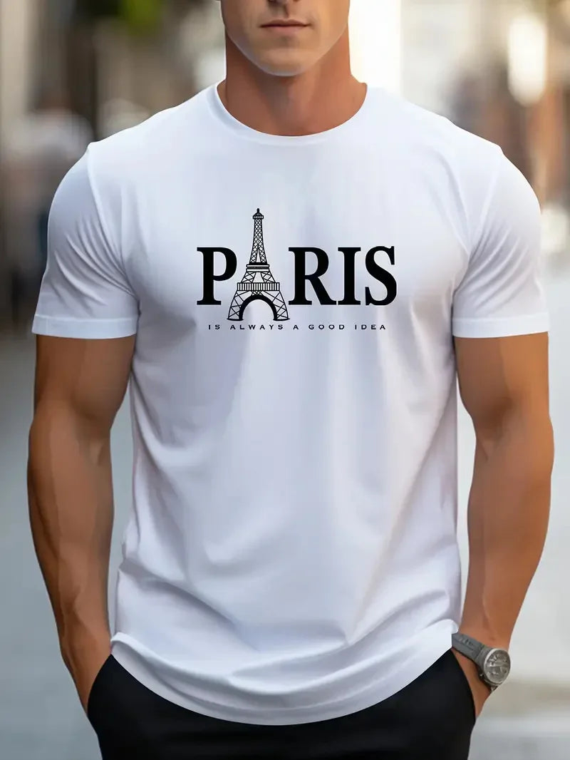 Men's Casual Short-Sleeved Graphic T-Shirt for Streetwear