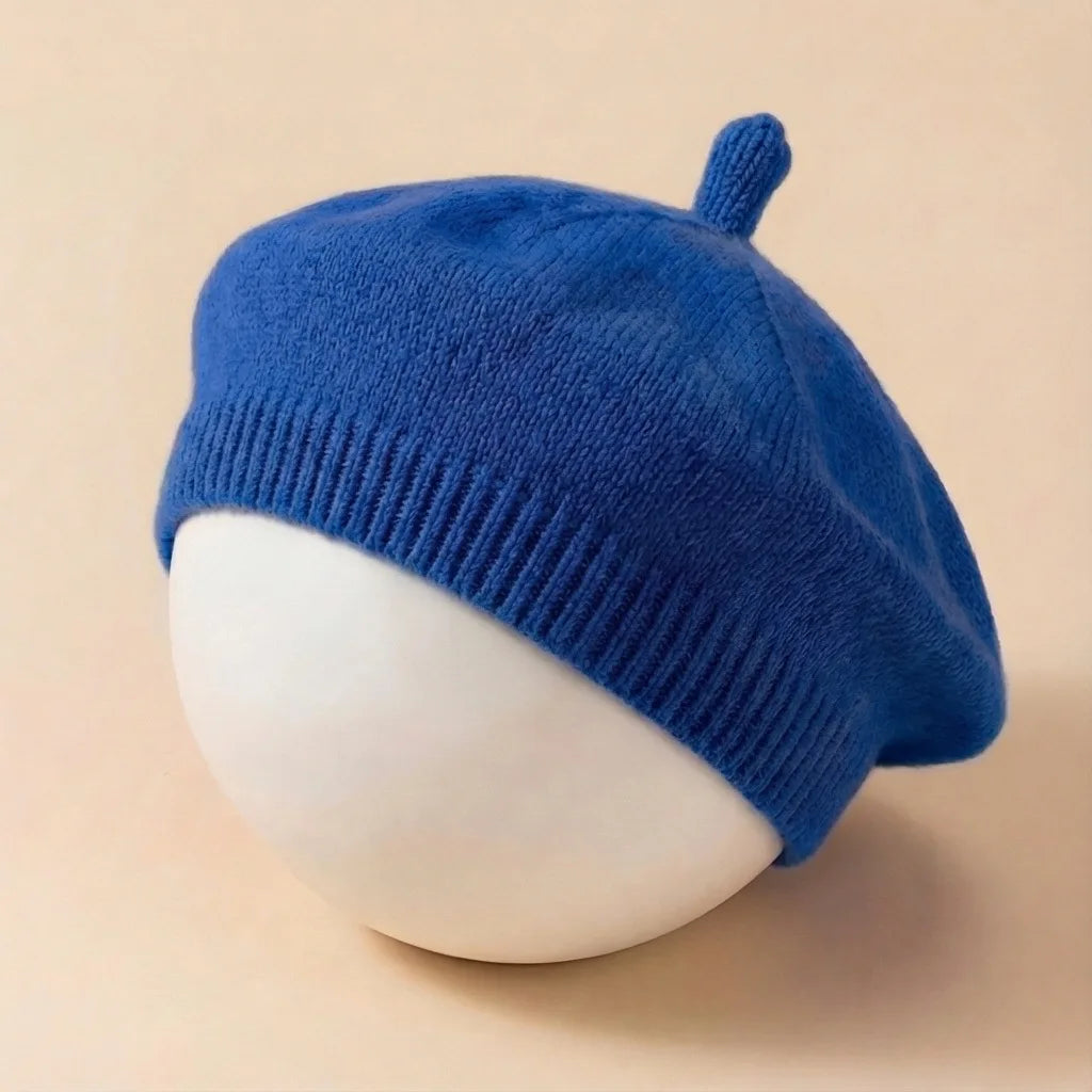 Solid Color Baby Beret Hat for Spring Infant Protection