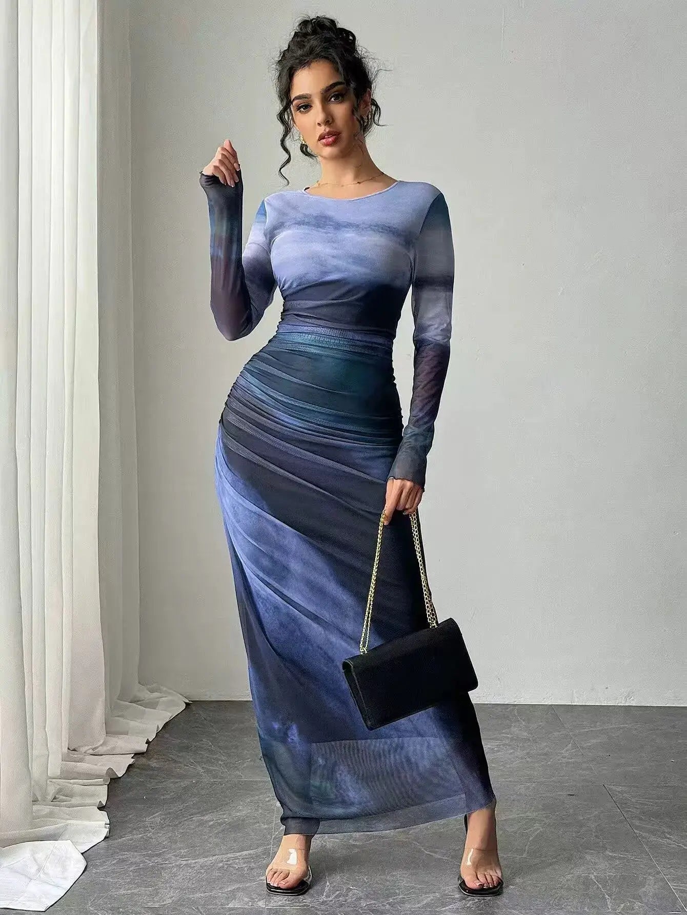 Women's Vintage Halter Maxi Dress in Polyester for Juniors