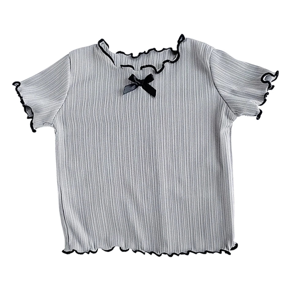 Girls' Korean Style Ice Silk T-shirt for Summer 2025